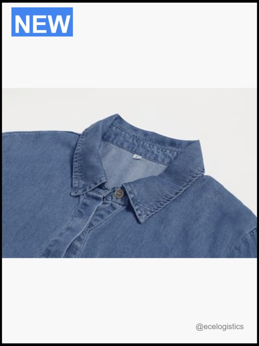 Casual Long Sleeve Button Down Jean Shirt Dress with Pockets Midi Swing - Picture 3 of 7